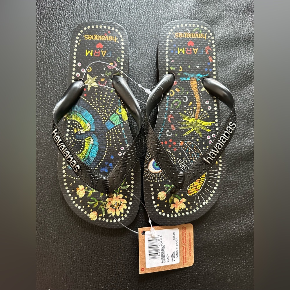Havaianas Farm Rio Flip Flops Size 6 Brand New!